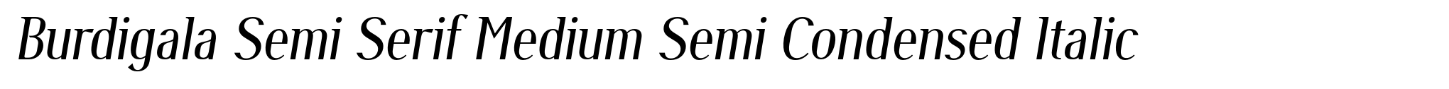 Burdigala Semi Serif Medium Semi Condensed Italic image